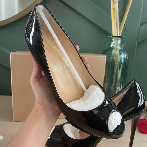 Christian Louboutin Very Prive Patent Black 40.5 - Picture 10 of 11